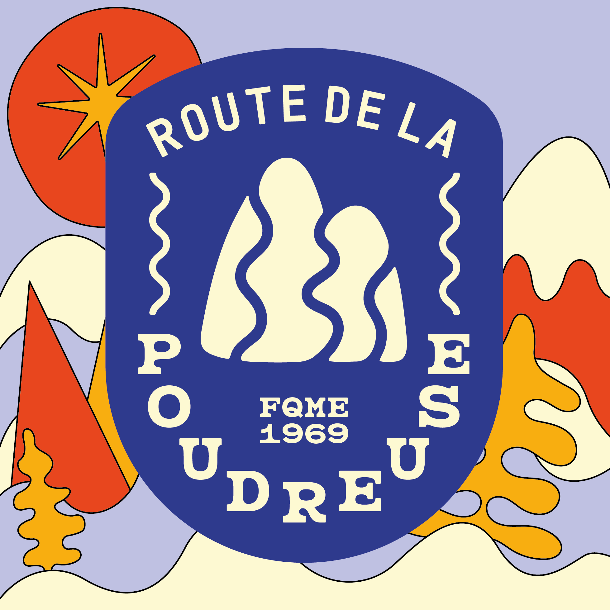 Logo route poudreuse avec fond